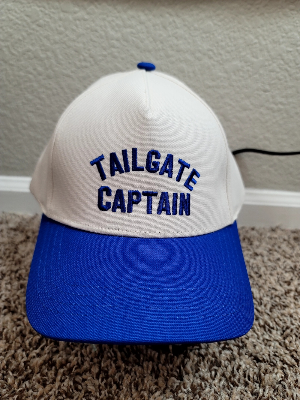 Wild Fable Tailgate Captain Hat White Blue Unisex NWT Baseball Cap Target Game D